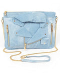 Light denim crossbody handbag